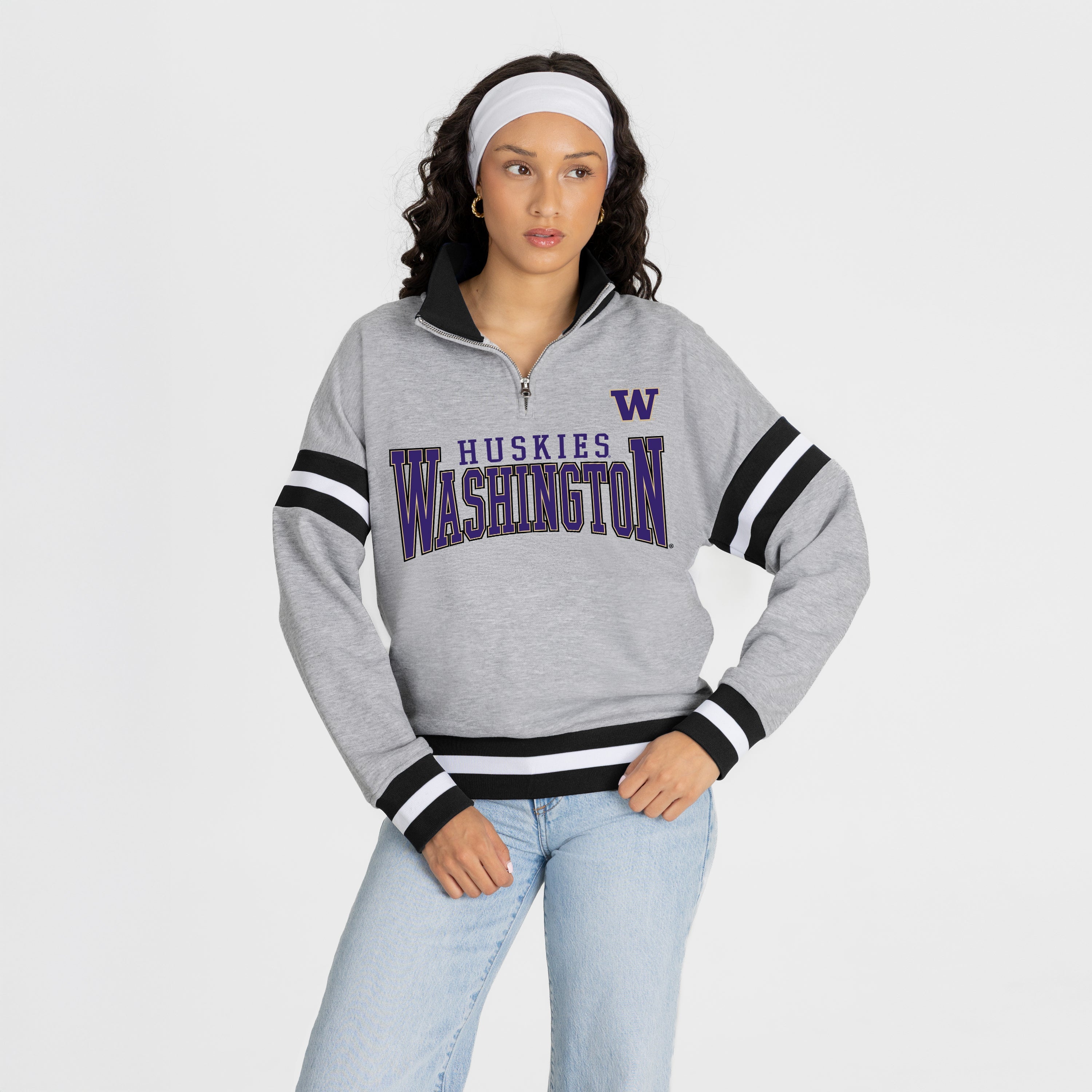 WASHINGTON HUSKIES HOLD THE LINE PREMIUM QUARTER-ZIP PULLOVER