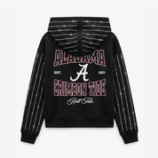 ALABAMA CRIMSON TIDE EYES ON THE PRIZE RHINESTUD STRIPE ZIP HOODIE