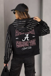 ALABAMA CRIMSON TIDE EYES ON THE PRIZE RHINESTUD STRIPE ZIP HOODIE