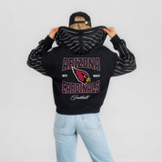 ARIZONA CARDINALS EYES ON THE PRIZE RHINESTUD STRIPE ZIP HOODIE
