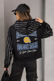 ALBANY STATE GOLDEN RAMS EYES ON THE PRIZE RHINESTUD STRIPE ZIP HOODIE