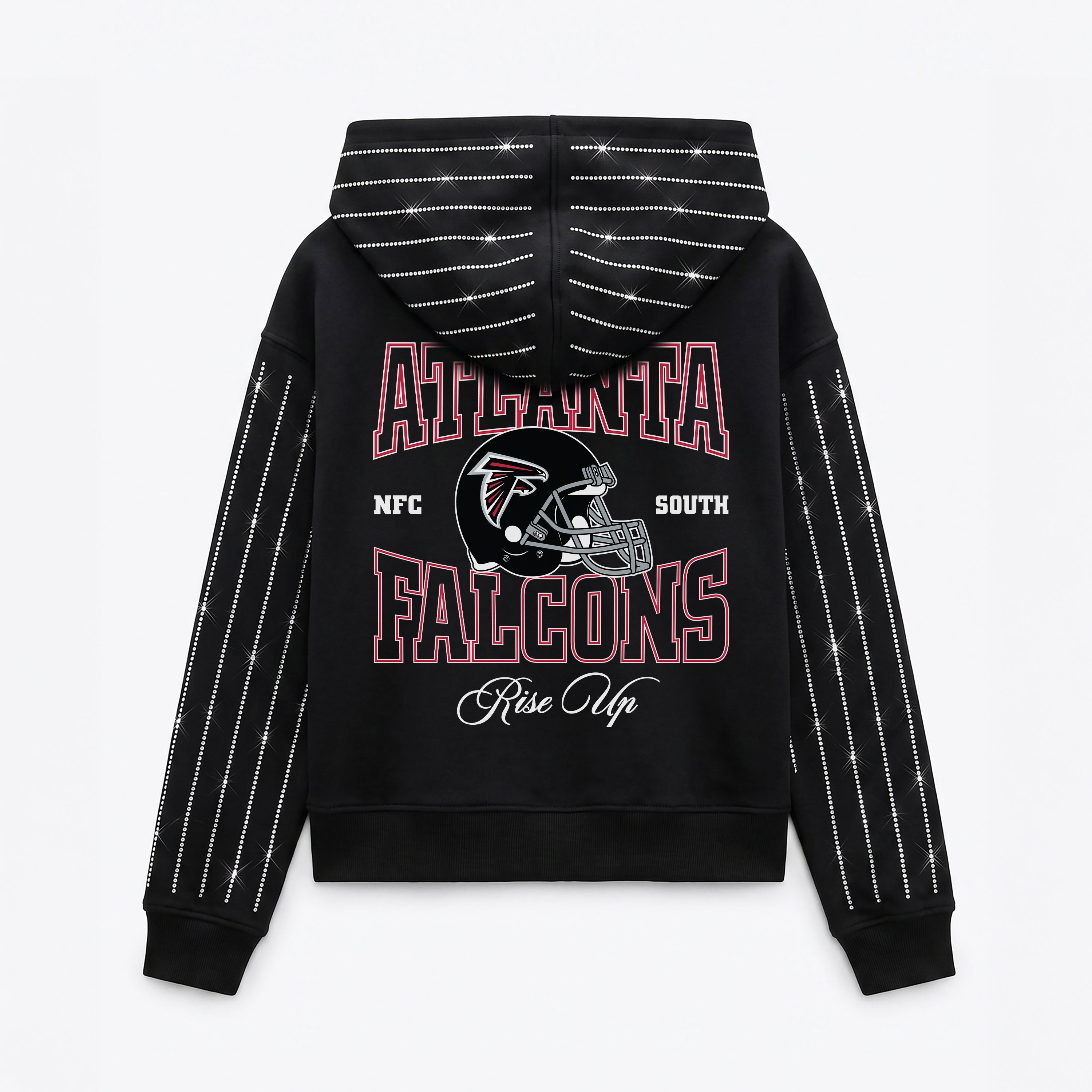 ATLANTA FALCONS EYES ON THE PRIZE RHINESTUD STRIPE ZIP HOODIE