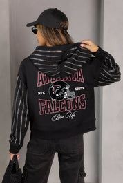 ATLANTA FALCONS EYES ON THE PRIZE RHINESTUD STRIPE ZIP HOODIE