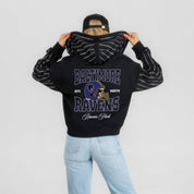 BALTIMORE RAVENS EYES ON THE PRIZE RHINESTUD STRIPE ZIP HOODIE