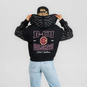 BETHUNE-COOKMAN WILDCATS EYES ON THE PRIZE RHINESTUD STRIPE ZIP HOODIE