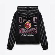 BETHUNE-COOKMAN WILDCATS EYES ON THE PRIZE RHINESTUD STRIPE ZIP HOODIE
