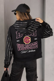 BETHUNE-COOKMAN WILDCATS EYES ON THE PRIZE RHINESTUD STRIPE ZIP HOODIE