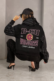 BETHUNE-COOKMAN WILDCATS EYES ON THE PRIZE RHINESTUD STRIPE ZIP HOODIE