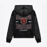 CHICAGO BEARS EYES ON THE PRIZE RHINESTUD STRIPE ZIP HOODIE
