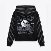 DALLAS COWBOYS EYES ON THE PRIZE RHINESTUD STRIPE ZIP HOODIE
