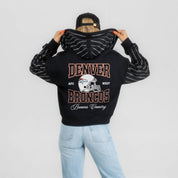 DENVER BRONCOS EYES ON THE PRIZE RHINESTUD STRIPE ZIP HOODIE
