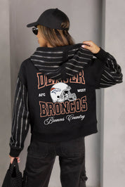 DENVER BRONCOS EYES ON THE PRIZE RHINESTUD STRIPE ZIP HOODIE