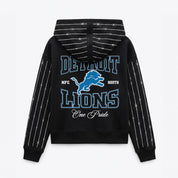DETROIT LIONS EYES ON THE PRIZE RHINESTUD STRIPE ZIP HOODIE