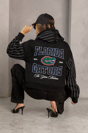 FLORIDA GATORS EYES ON THE PRIZE RHINESTUD STRIPE ZIP HOODIE