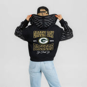 GREEN BAY PACKERS EYES ON THE PRIZE RHINESTUD STRIPE ZIP HOODIE