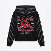 HOUSTON TEXANS EYES ON THE PRIZE RHINESTUD STRIPE ZIP HOODIE
