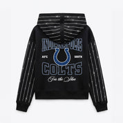 INDIANAPOLIS COLTS EYES ON THE PRIZE RHINESTUD STRIPE ZIP HOODIE