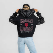 INDIANA HOOSIERS EYES ON THE PRIZE RHINESTUD STRIPE ZIP HOODIE