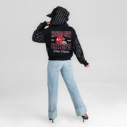KANSAS CITY CHIEFS EYES ON THE PRIZE RHINESTUD STRIPE ZIP HOODIE