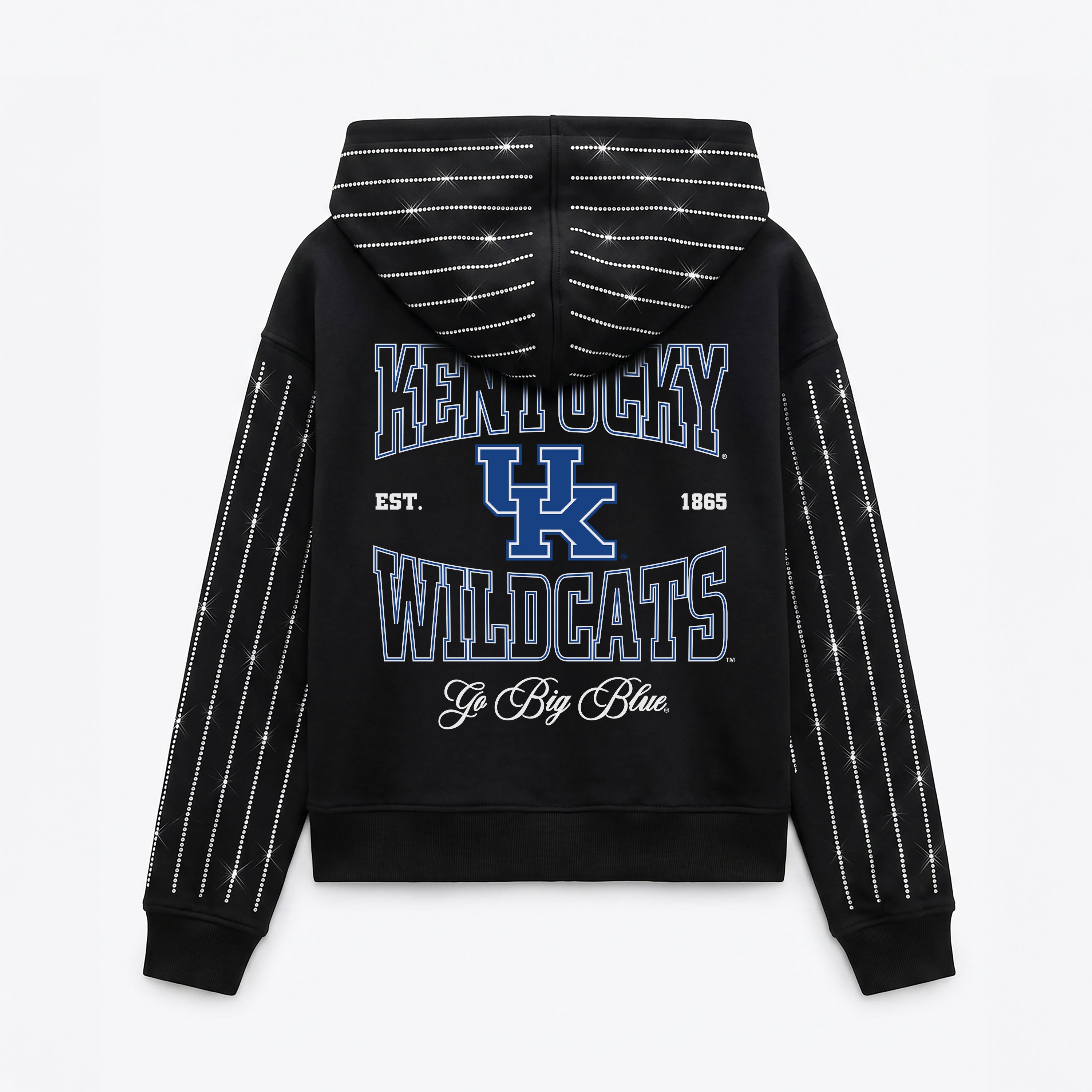 KENTUCKY WILDCATS EYES ON THE PRIZE RHINESTUD STRIPE ZIP HOODIE