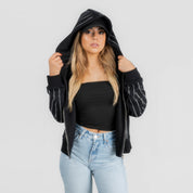 LOS ANGELES RAMS EYES ON THE PRIZE RHINESTUD STRIPE ZIP HOODIE