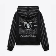 LAS VEGAS RAIDERS EYES ON THE PRIZE RHINESTUD STRIPE ZIP HOODIE