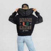 MIAMI HURRICANES EYES ON THE PRIZE RHINESTUD STRIPE ZIP HOODIE