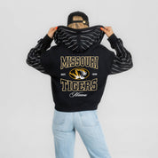 MISSOURI TIGERS EYES ON THE PRIZE RHINESTUD STRIPE ZIP HOODIE
