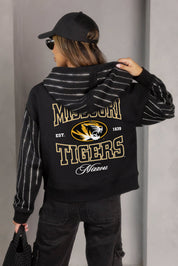 MISSOURI TIGERS EYES ON THE PRIZE RHINESTUD STRIPE ZIP HOODIE