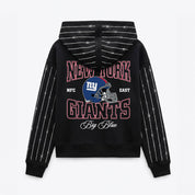 NEW YORK GIANTS EYES ON THE PRIZE RHINESTUD STRIPE ZIP HOODIE