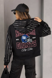 NEW YORK GIANTS EYES ON THE PRIZE RHINESTUD STRIPE ZIP HOODIE