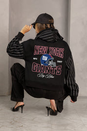 NEW YORK GIANTS EYES ON THE PRIZE RHINESTUD STRIPE ZIP HOODIE