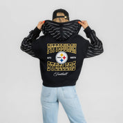 PITTSBURGH STEELERS EYES ON THE PRIZE RHINESTUD STRIPE ZIP HOODIE