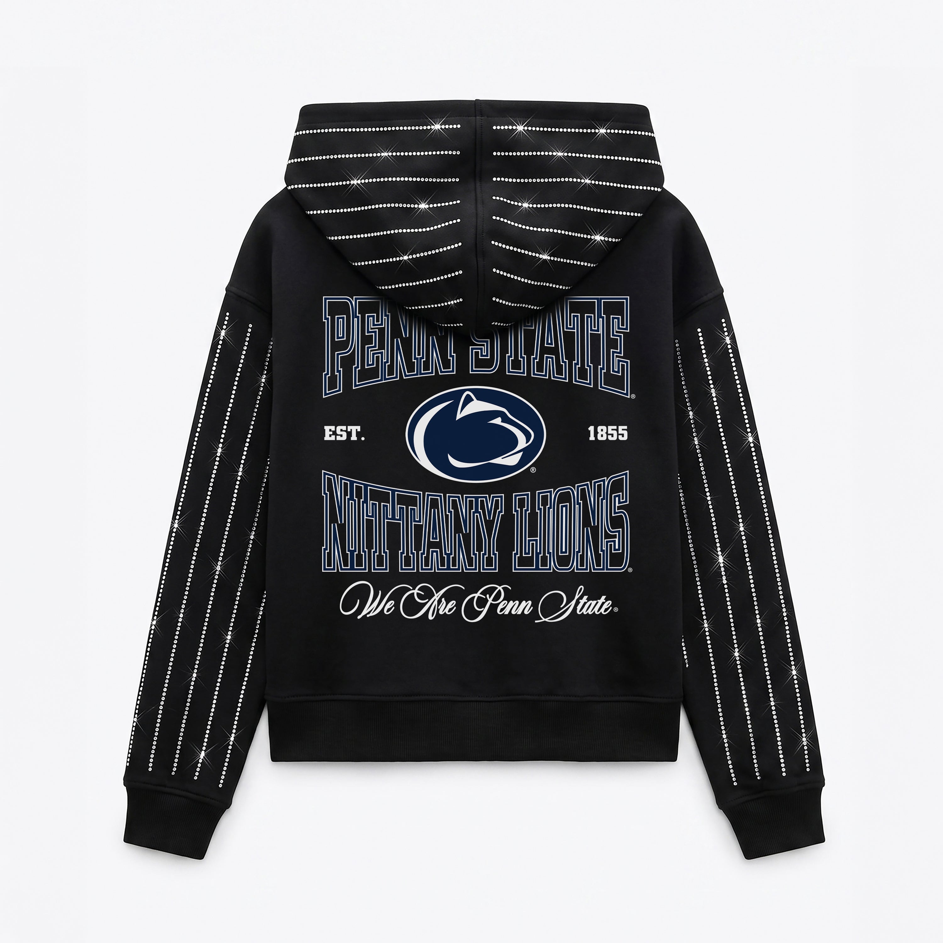 PENN STATE NITTANY LIONS EYES ON THE PRIZE RHINESTUD STRIPE ZIP HOODIE