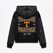 TENNESSEE VOLUNTEERS EYES ON THE PRIZE RHINESTUD STRIPE ZIP HOODIE