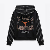TEXAS LONGHORNS EYES ON THE PRIZE RHINESTUD STRIPE ZIP HOODIE