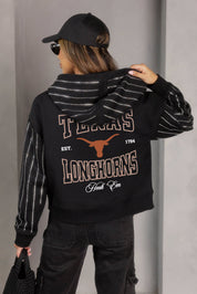 TEXAS LONGHORNS EYES ON THE PRIZE RHINESTUD STRIPE ZIP HOODIE