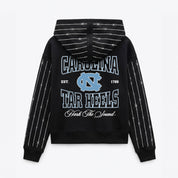 NORTH CAROLINA TAR HEELS EYES ON THE PRIZE RHINESTUD STRIPE ZIP HOODIE