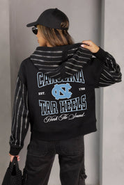 NORTH CAROLINA TAR HEELS EYES ON THE PRIZE RHINESTUD STRIPE ZIP HOODIE