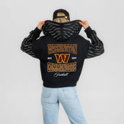 WASHINGTON COMMANDERS EYES ON THE PRIZE RHINESTUD STRIPE ZIP HOODIE