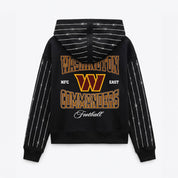 WASHINGTON COMMANDERS EYES ON THE PRIZE RHINESTUD STRIPE ZIP HOODIE