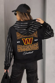 WASHINGTON COMMANDERS EYES ON THE PRIZE RHINESTUD STRIPE ZIP HOODIE