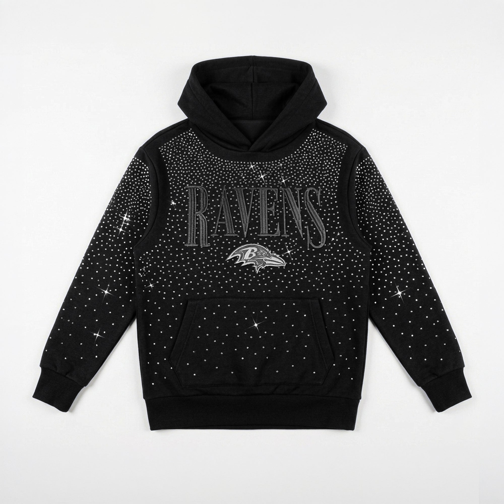 BALTIMORE RAVENS SUNDAY LIGHTS RHINESTONE HOODIE