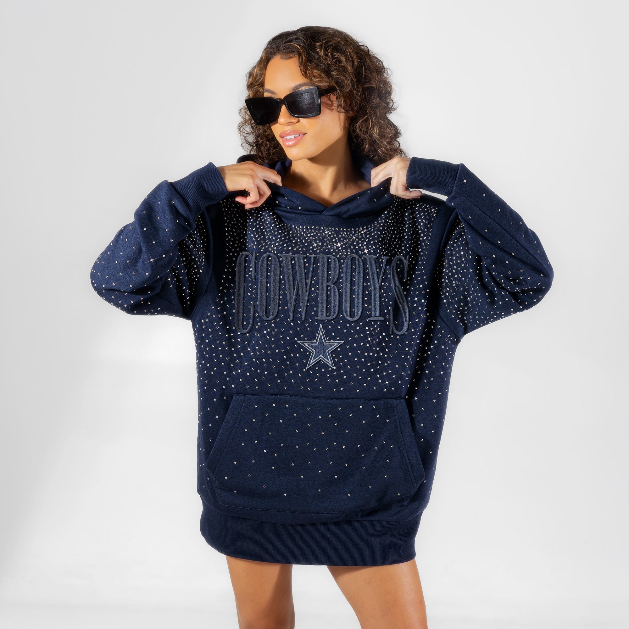 DALLAS COWBOYS SUNDAY LIGHTS RHINESTONE HOODIE