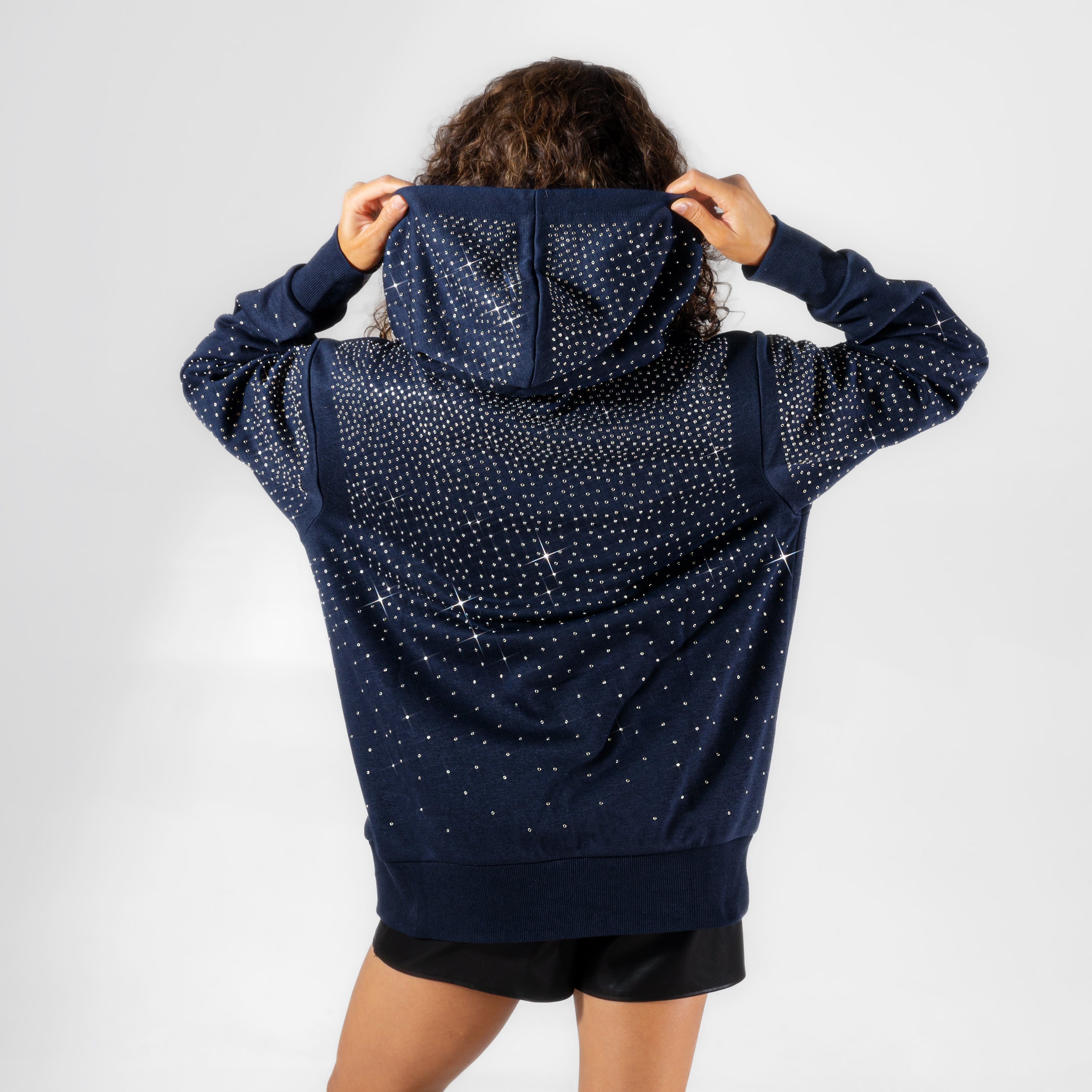 DENVER BRONCOS SUNDAY LIGHTS RHINESTONE HOODIE