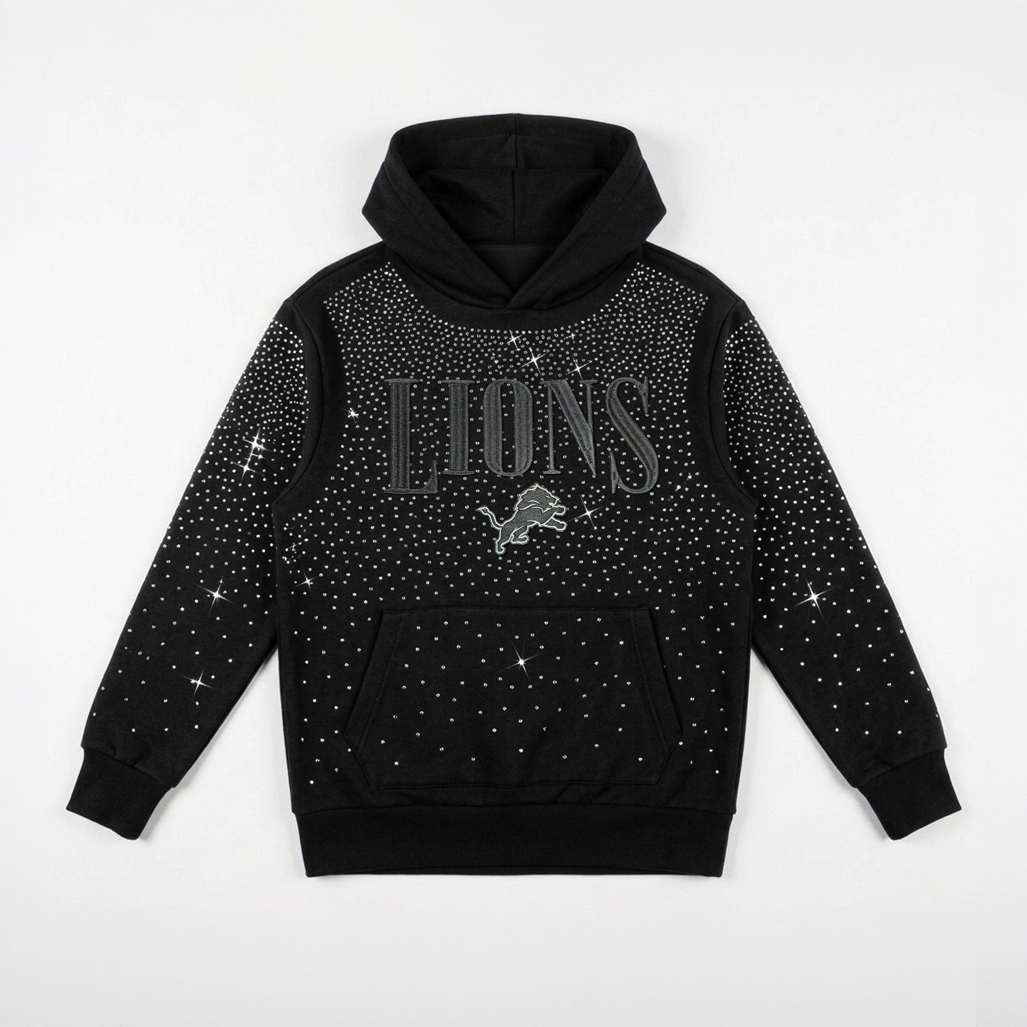 DETROIT LIONS SUNDAY LIGHTS RHINESTONE HOODIE