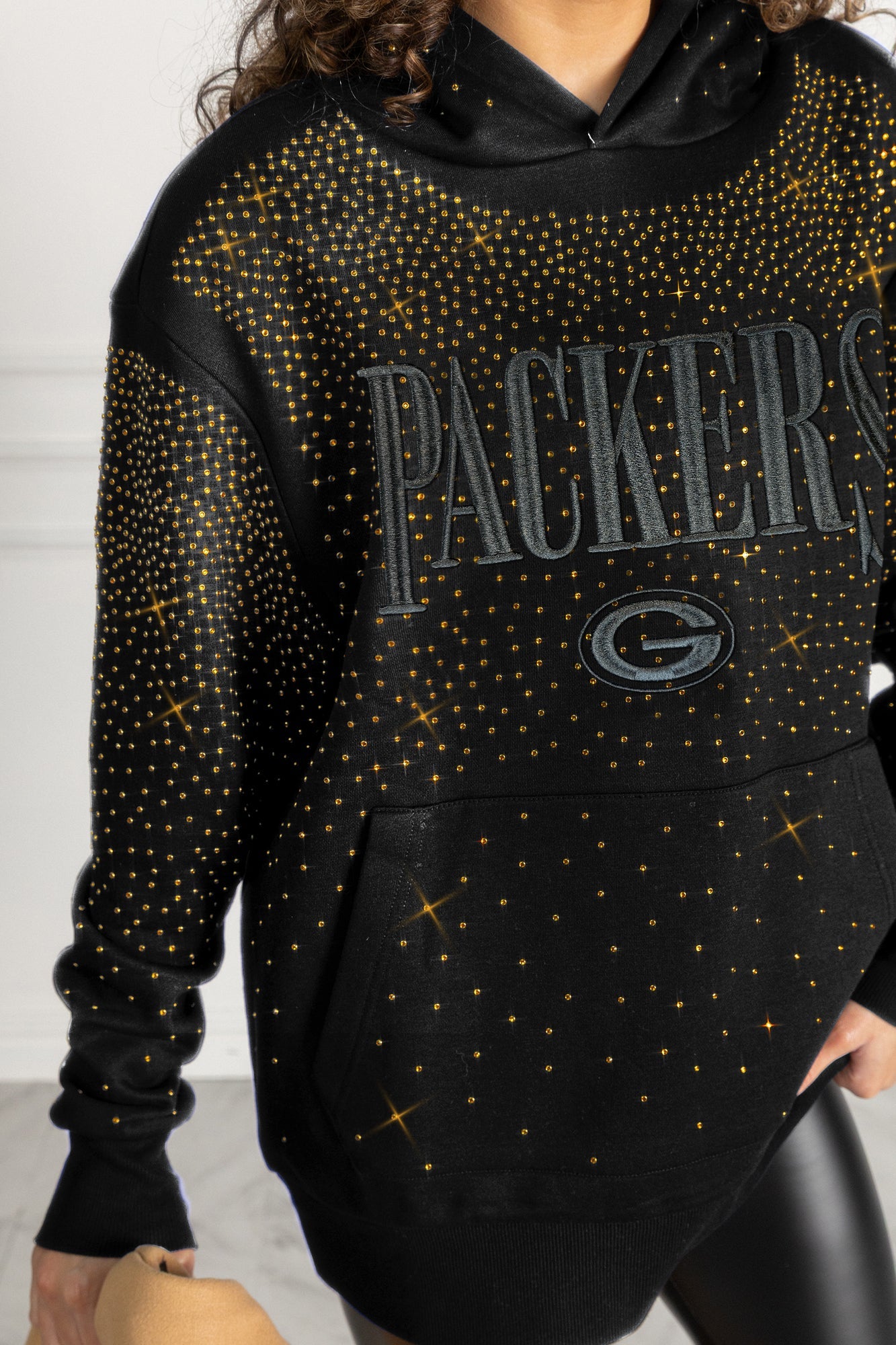 GREEN BAY PACKERS SUNDAY LIGHTS RHINESTONE HOODIE