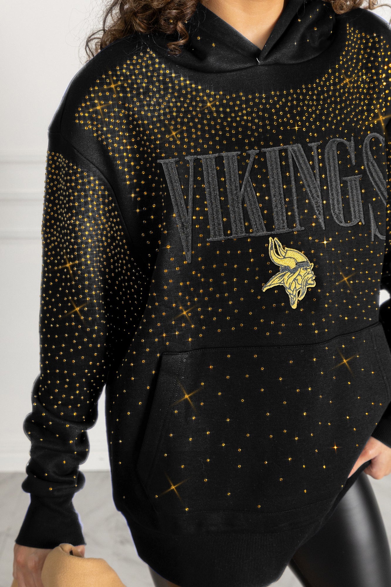 MINNESOTA VIKINGS SUNDAY LIGHTS RHINESTONE HOODIE