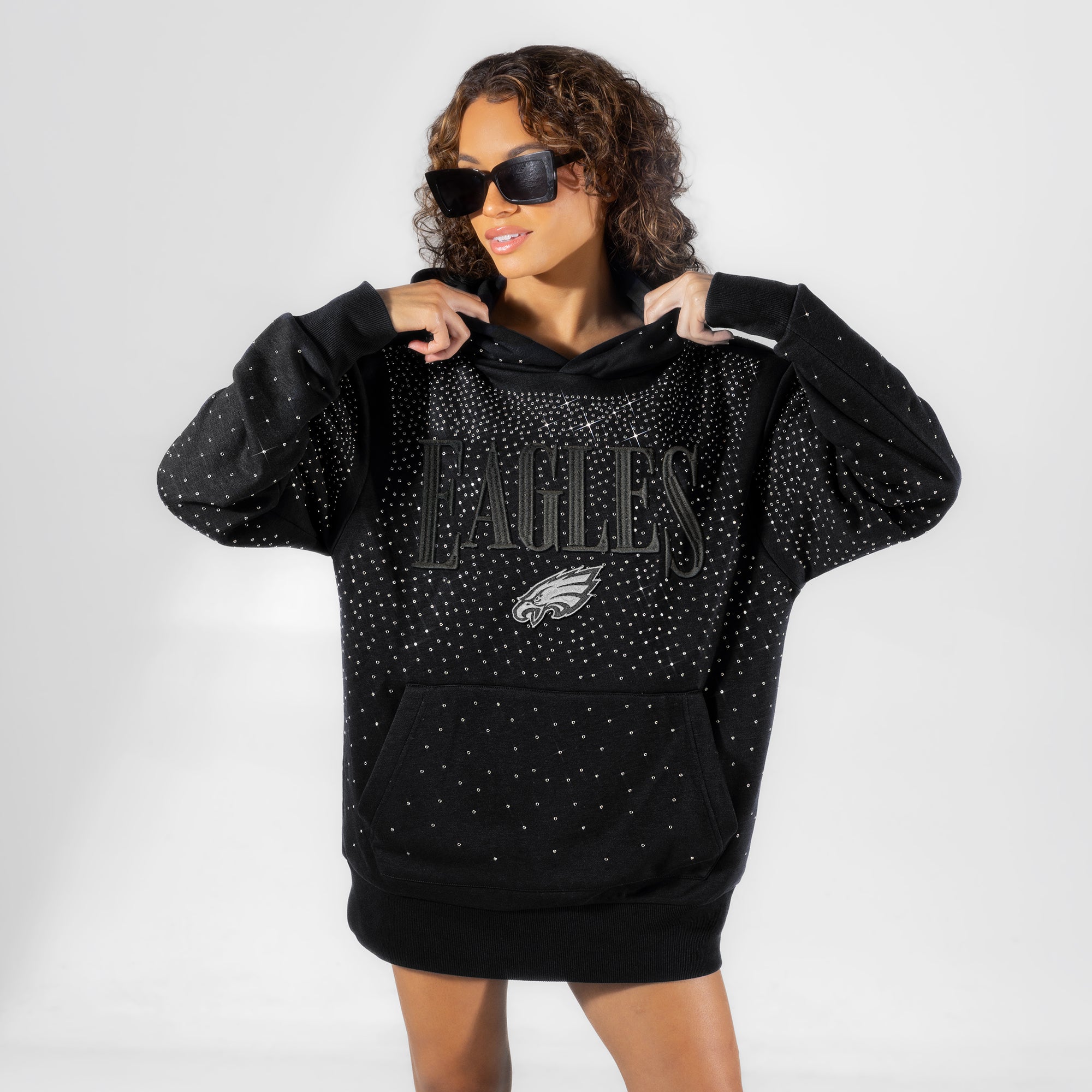 PHILADELPHIA EAGLES SUNDAY LIGHTS RHINESTONE HOODIE