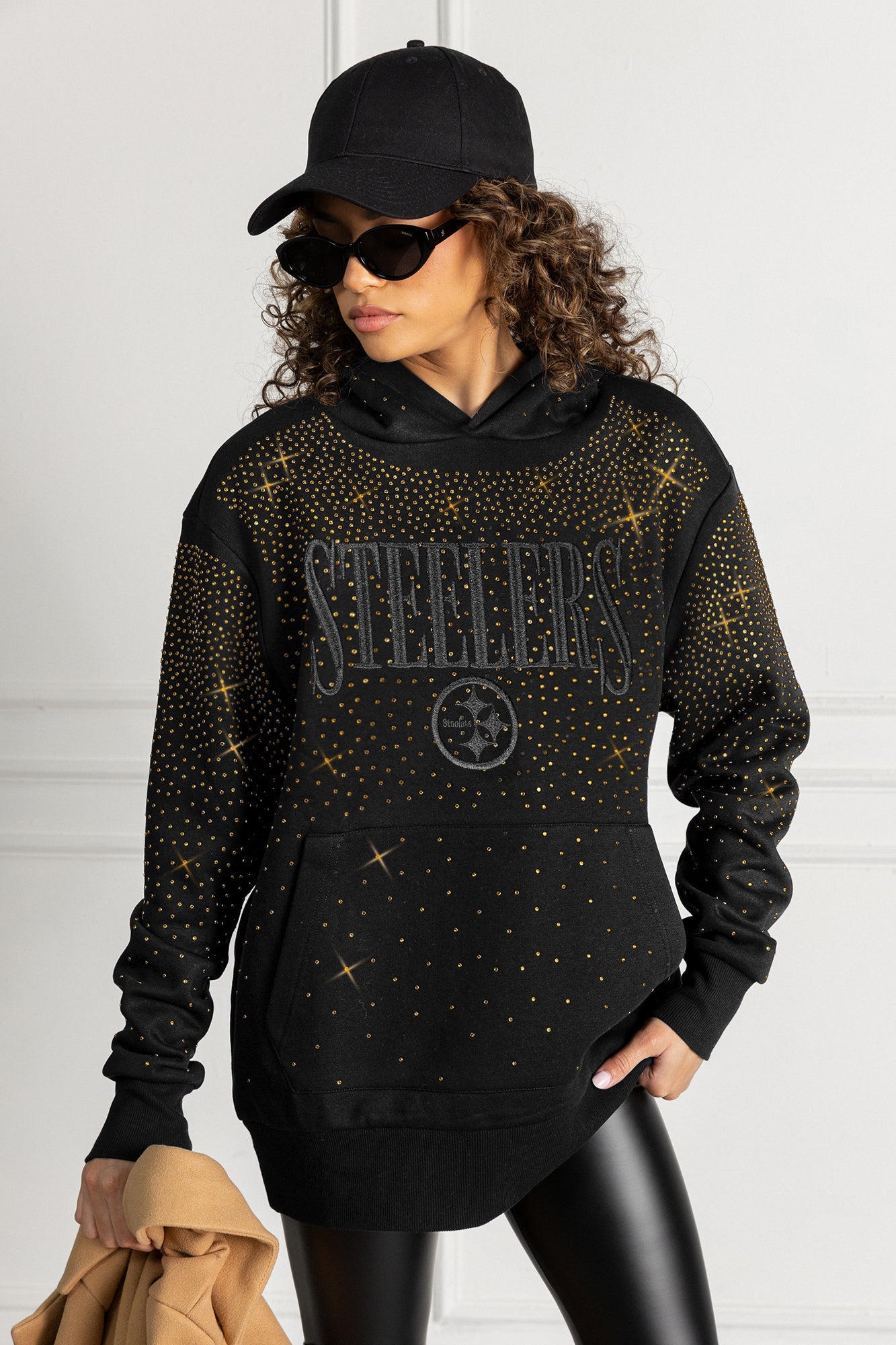 PITTSBURGH STEELERS SUNDAY LIGHTS RHINESTONE HOODIE